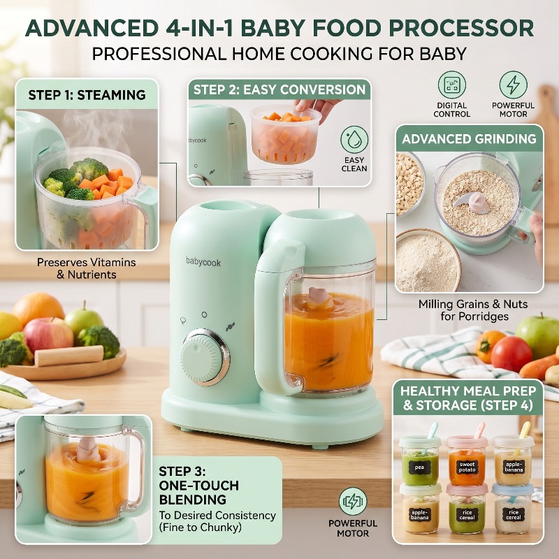 Baby Food Maker And Steamer - Small Automatic High Precision 4 in