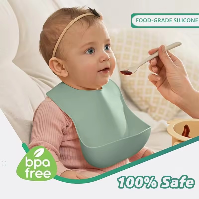 Baby Silicone Tray Bib Waterpr - Baby Food Eating 评论和价格