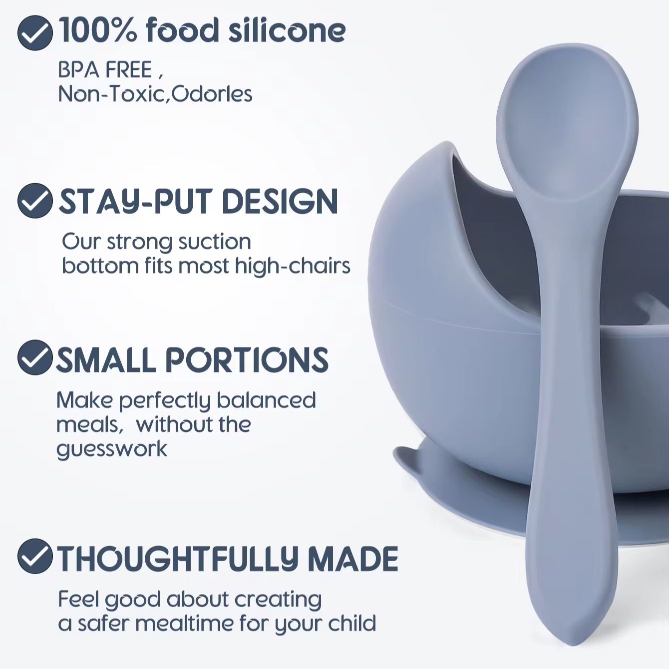 2PC Silicone Sucker Bowl Feedi - Baby Food Eating 评论和价格
