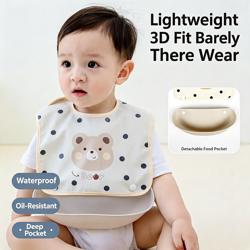 Baby Detachable Feeding Bib Wa - Baby Food Eating 评论和价格