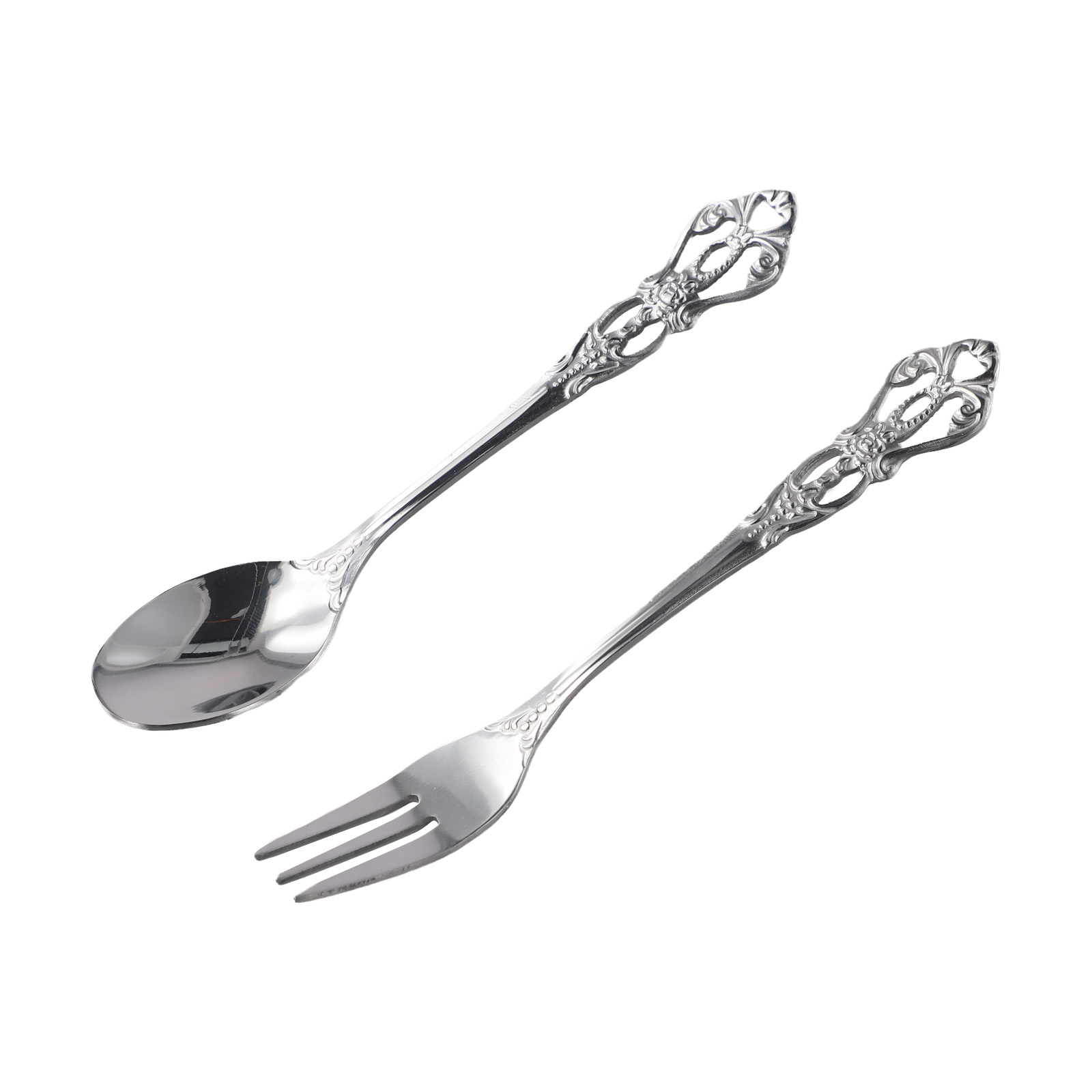 1 Pair Vintage Gold Spoon Fork - Weaning Spoon Set 评论和价格