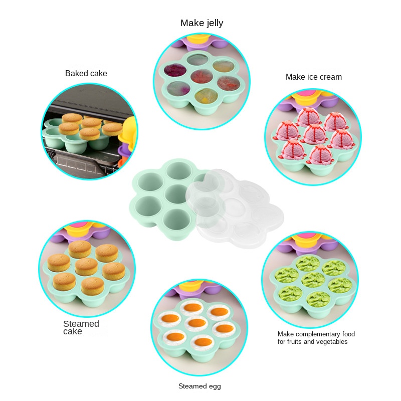 7 Holes Reusable Silicone Baby - Baby Food Egg 评论和价格