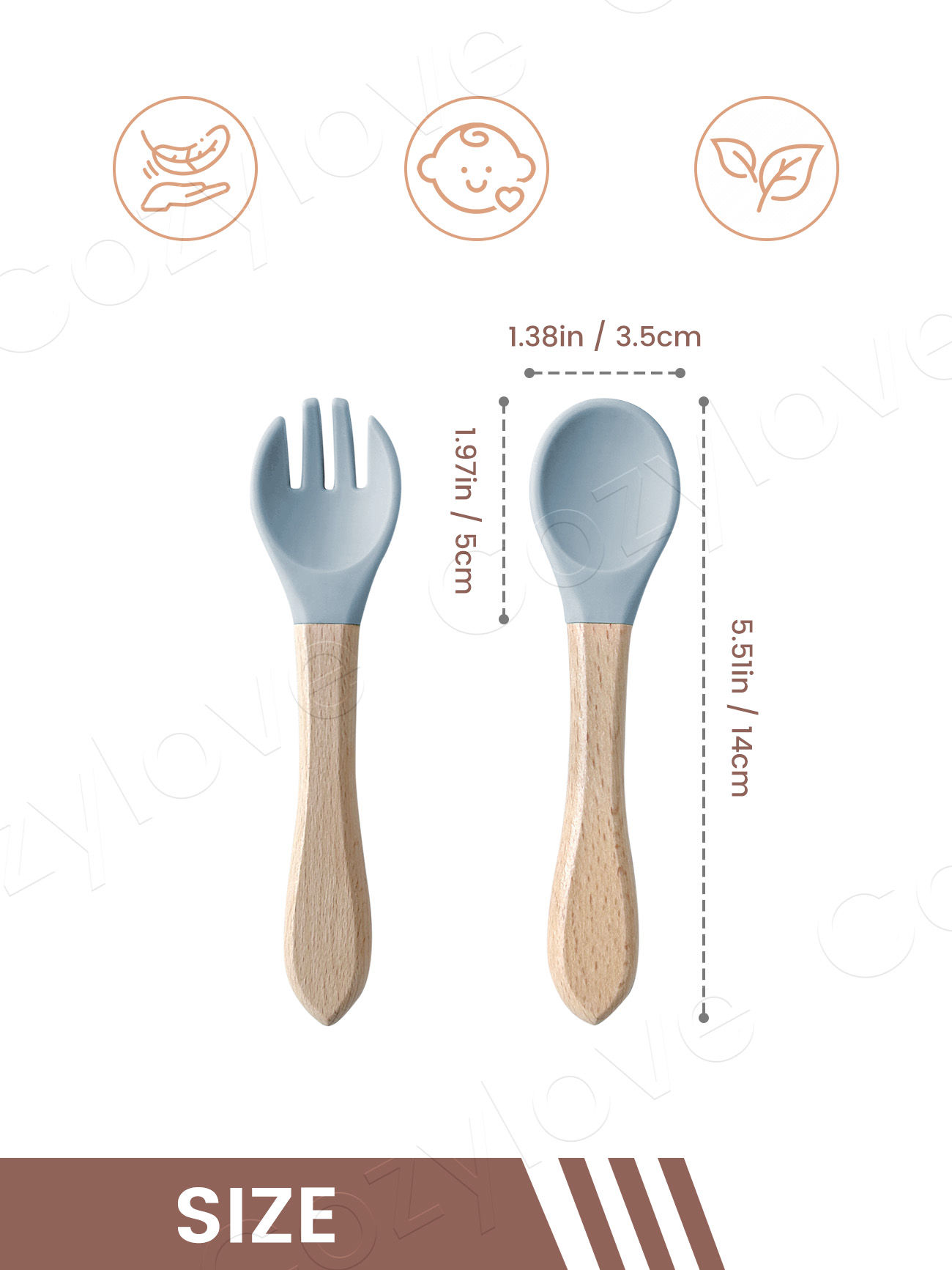 Baby Silicone Fork Spoon Set,  - Baby Food Eating 评论和价格